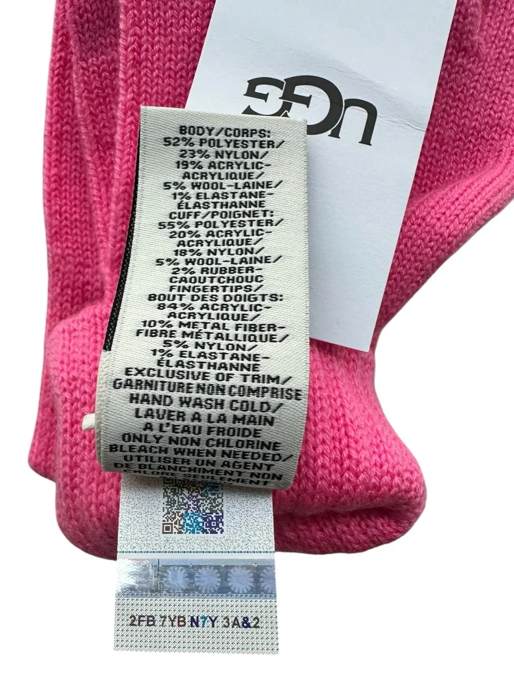 NWT UGG Women’s Pink Knit Tech Touch Gloves Wool Blend One Size